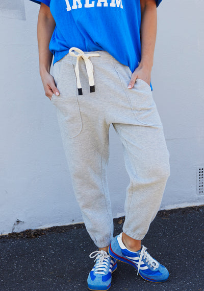 WAFFLE TRACK PANT - GREY MARLE - SALE