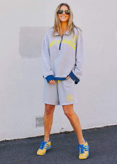 SANTA MONICA 1/2 ZIP - BLUE/WHITE