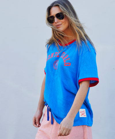 RIVIERA TEE - BLUE/RED