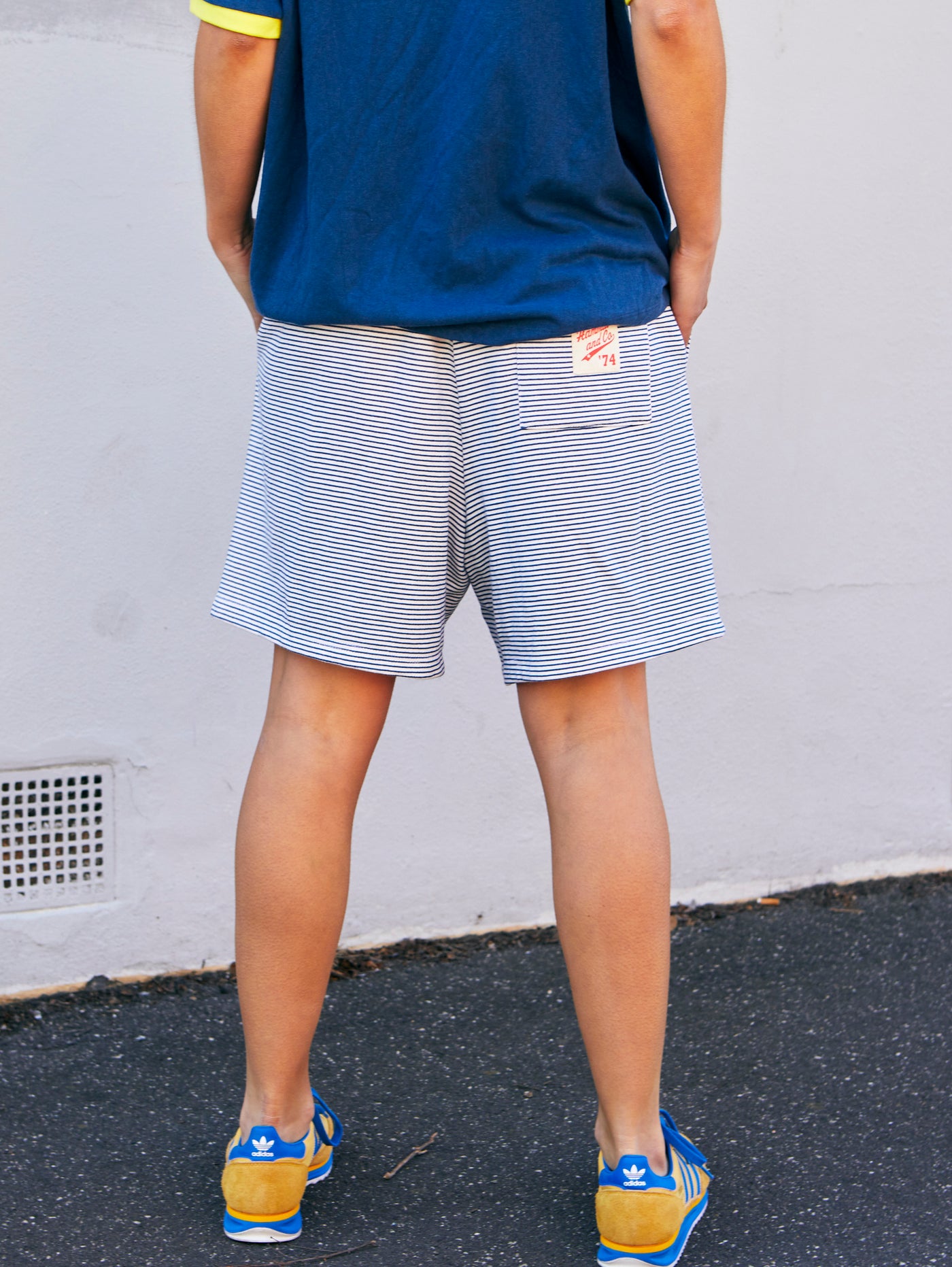 SANTA MONICA STRIPE SHORT - BLUE/WHITE