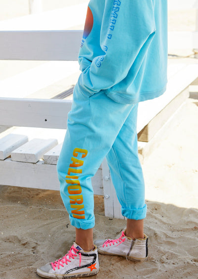 CALIFORNIA TRACK PANT - AQUA - SALE