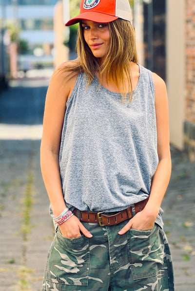 LAYERING TANK - GREY MARLE