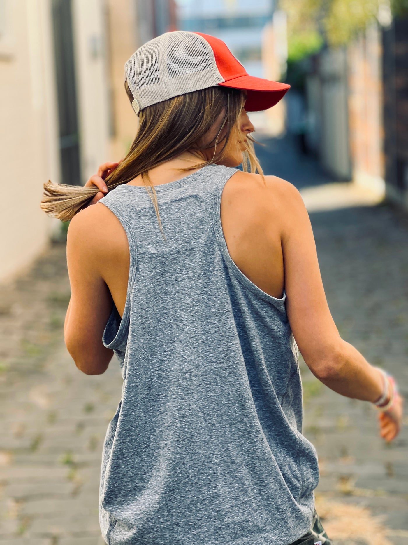 LAYERING TANK - GREY MARLE