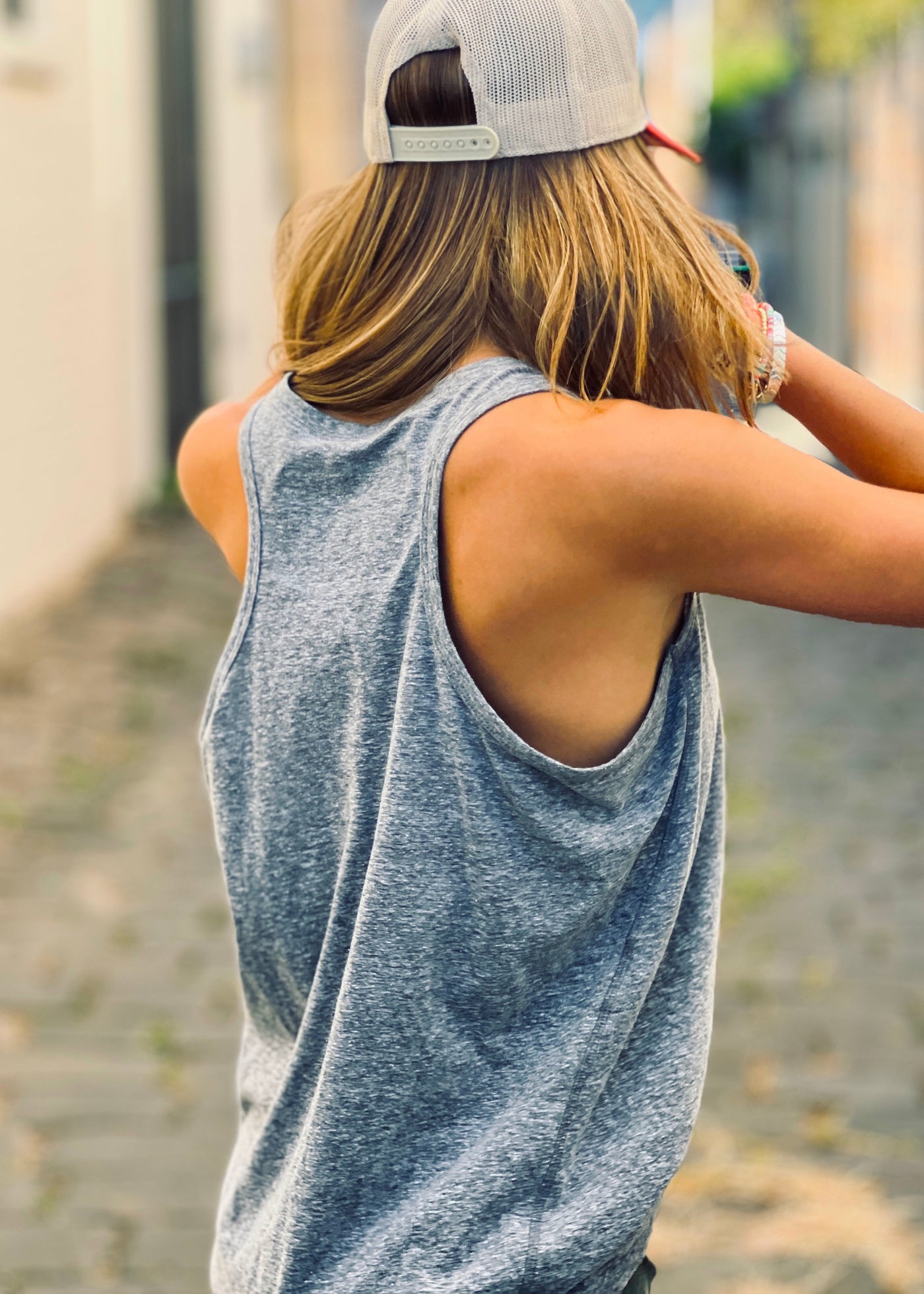 LAYERING TANK - GREY MARLE