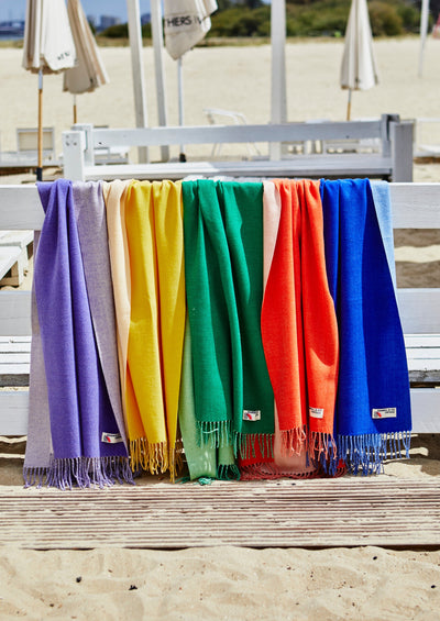 VINTAGE LUXE TASSEL SCARF - YELLOW TWO TONE