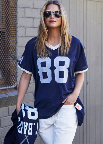 VARSITY DREAMER MESH TEE - NAVY