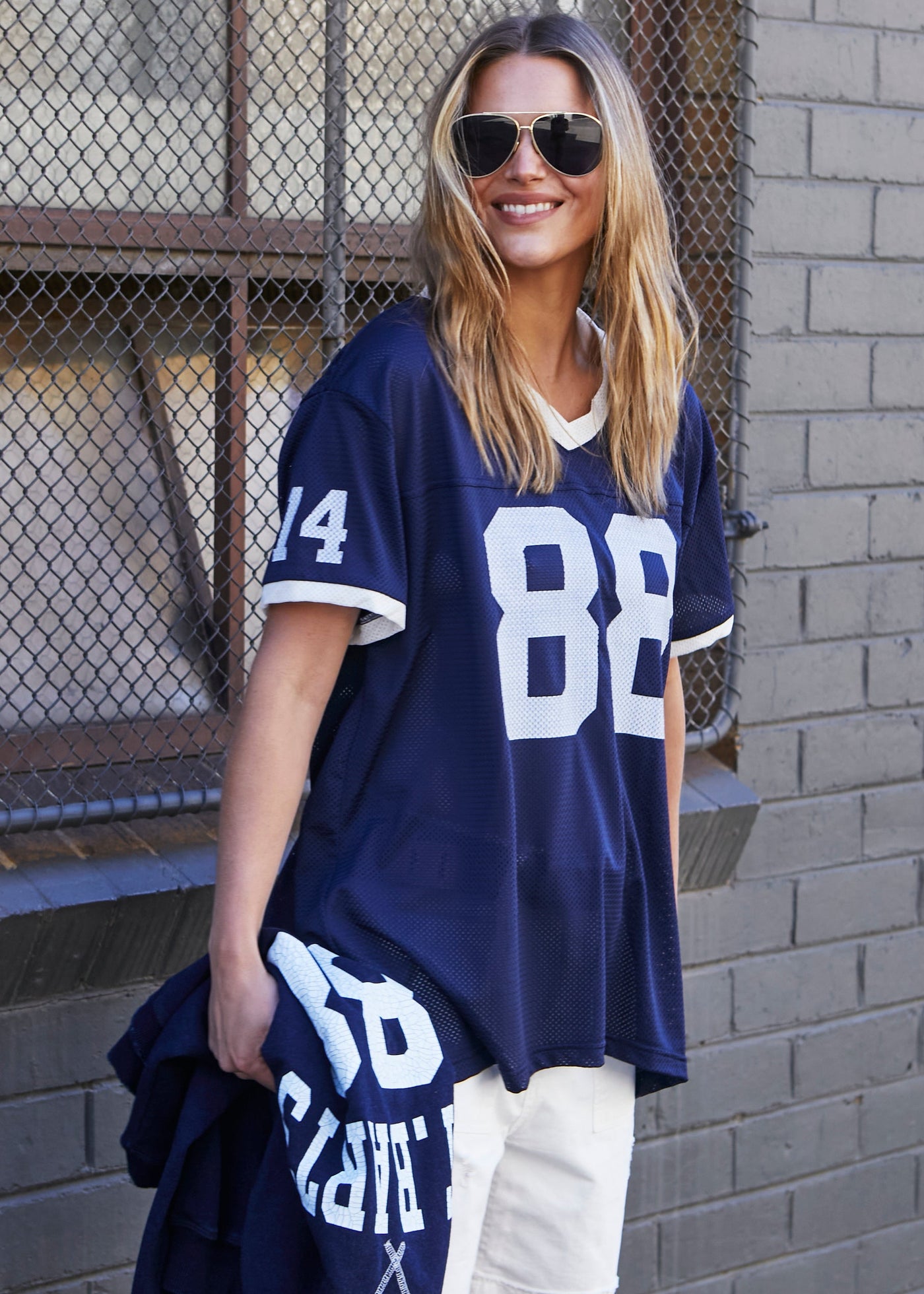 VARSITY DREAMER MESH TEE - NAVY