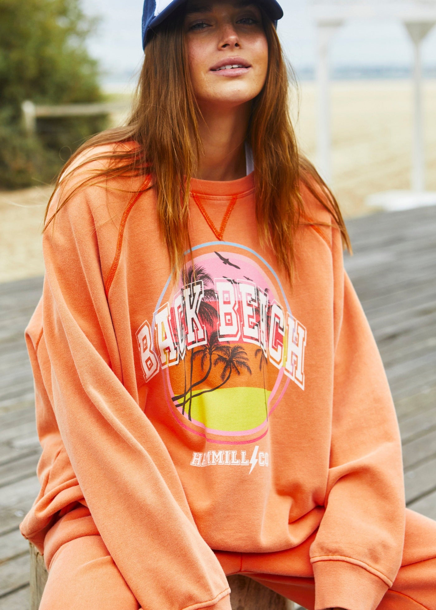 VINTAGE BACK  BEACH SWEAT - FADED ORANGE - SALE