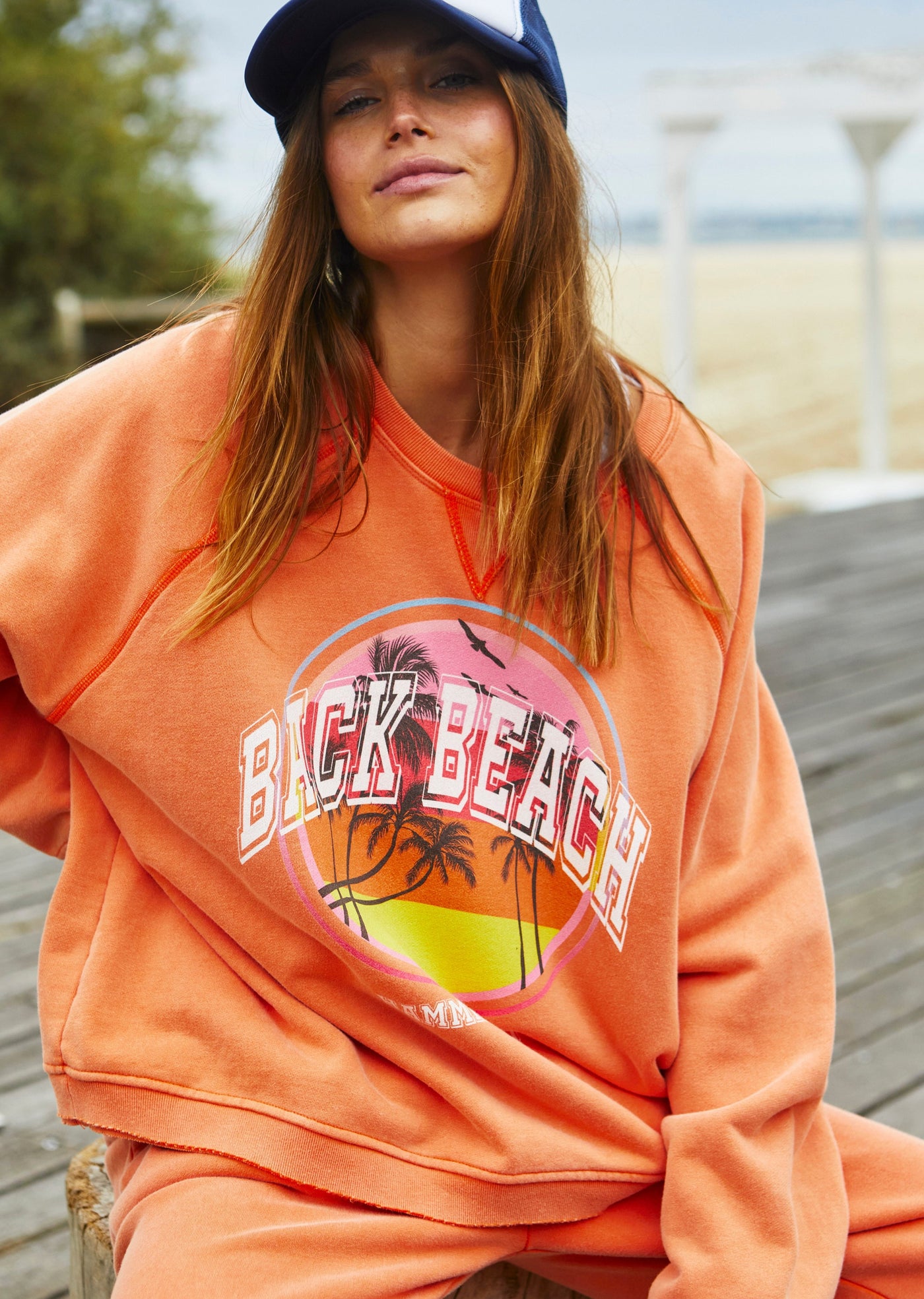 VINTAGE BACK  BEACH SWEAT - FADED ORANGE - SALE