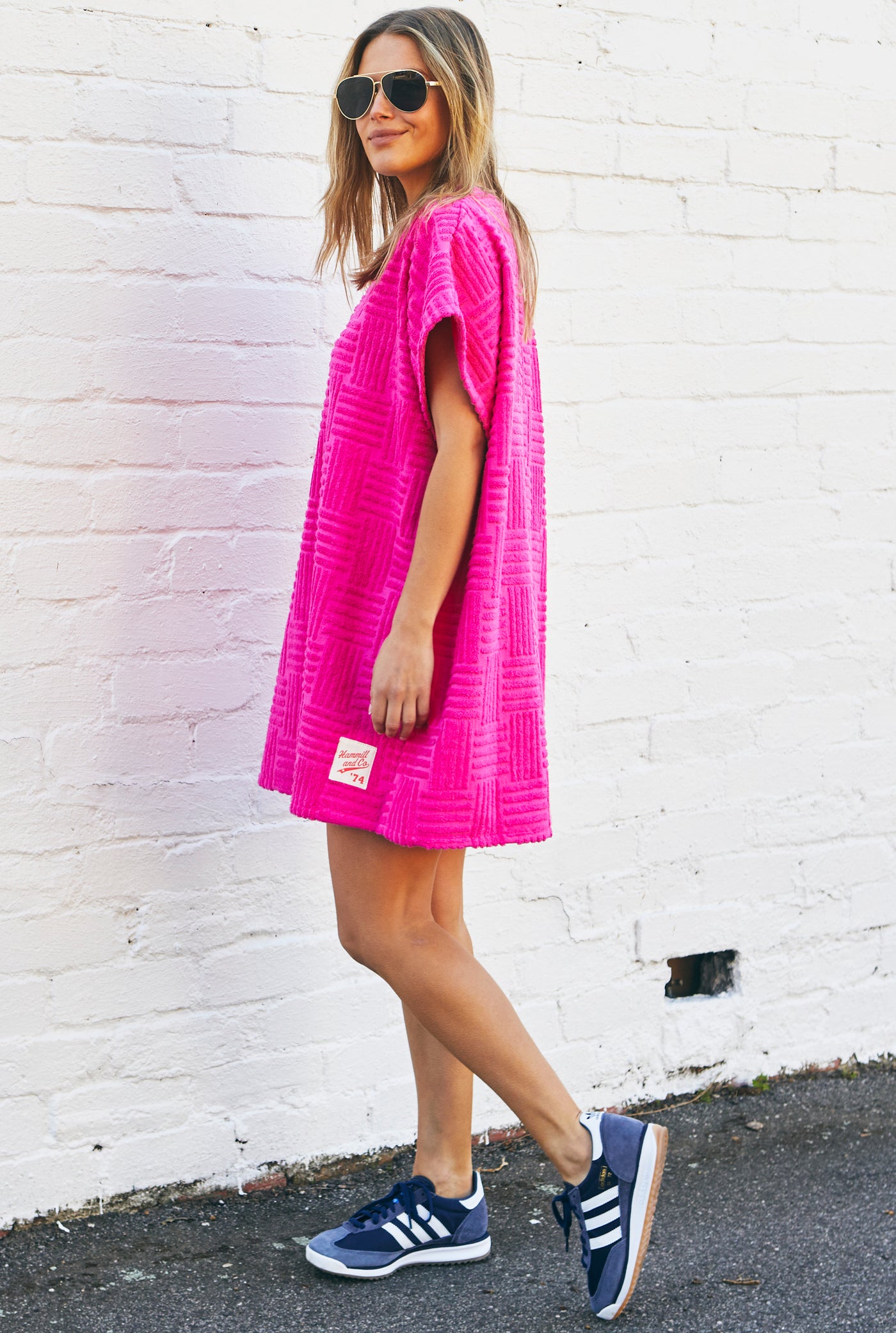 SALT & SUNSHINE TOWELLING COVER-UP - HOT PINK