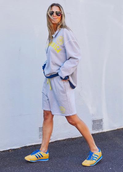 SANTA MONICA 1/2 ZIP - BLUE/WHITE