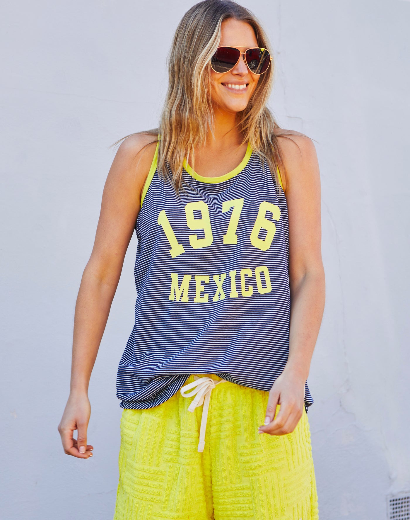 SALT & SUNSHINE  MEXICO TANK - NAVY/YELLOW