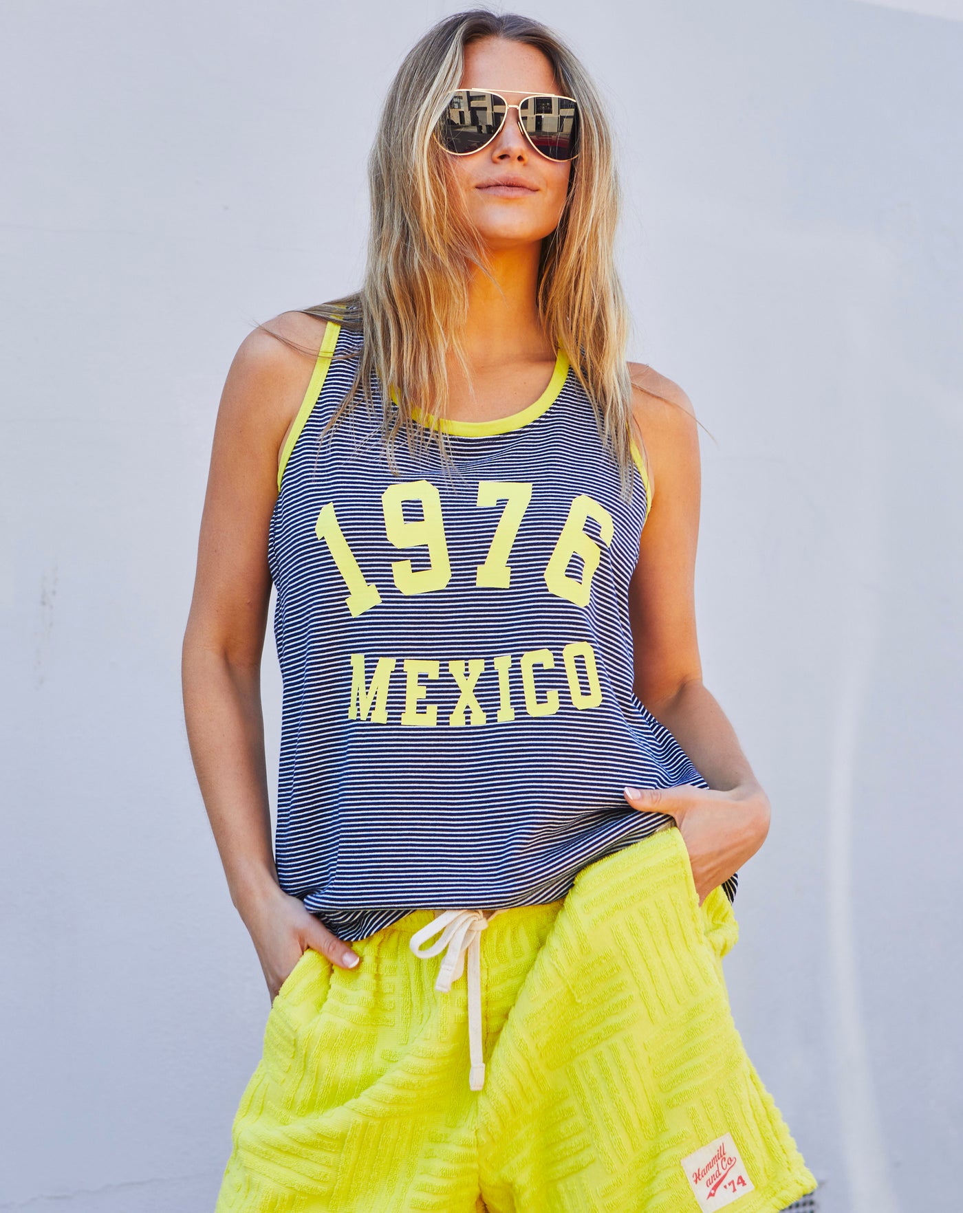 SALT & SUNSHINE  MEXICO TANK - NAVY/YELLOW