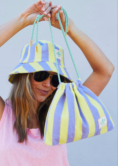 Hammill & Co adorable drawcord bag is bursting with colour and summer personality.