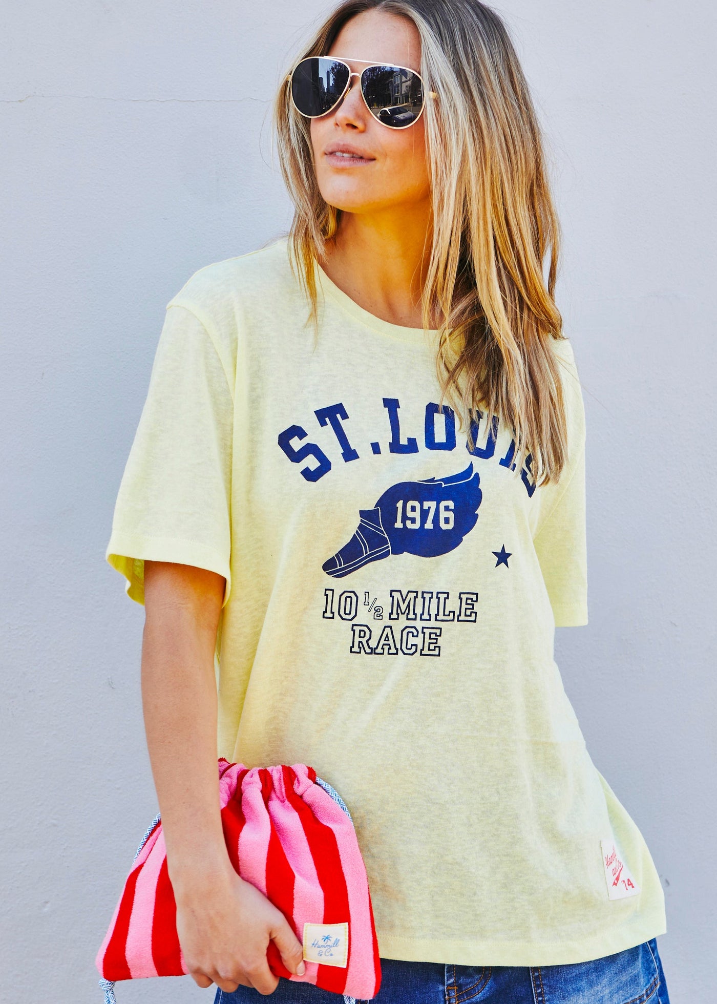 Hammill & Co soft lemon slouchy tee, it delivers that perfectly relaxed, lived-in vibe.