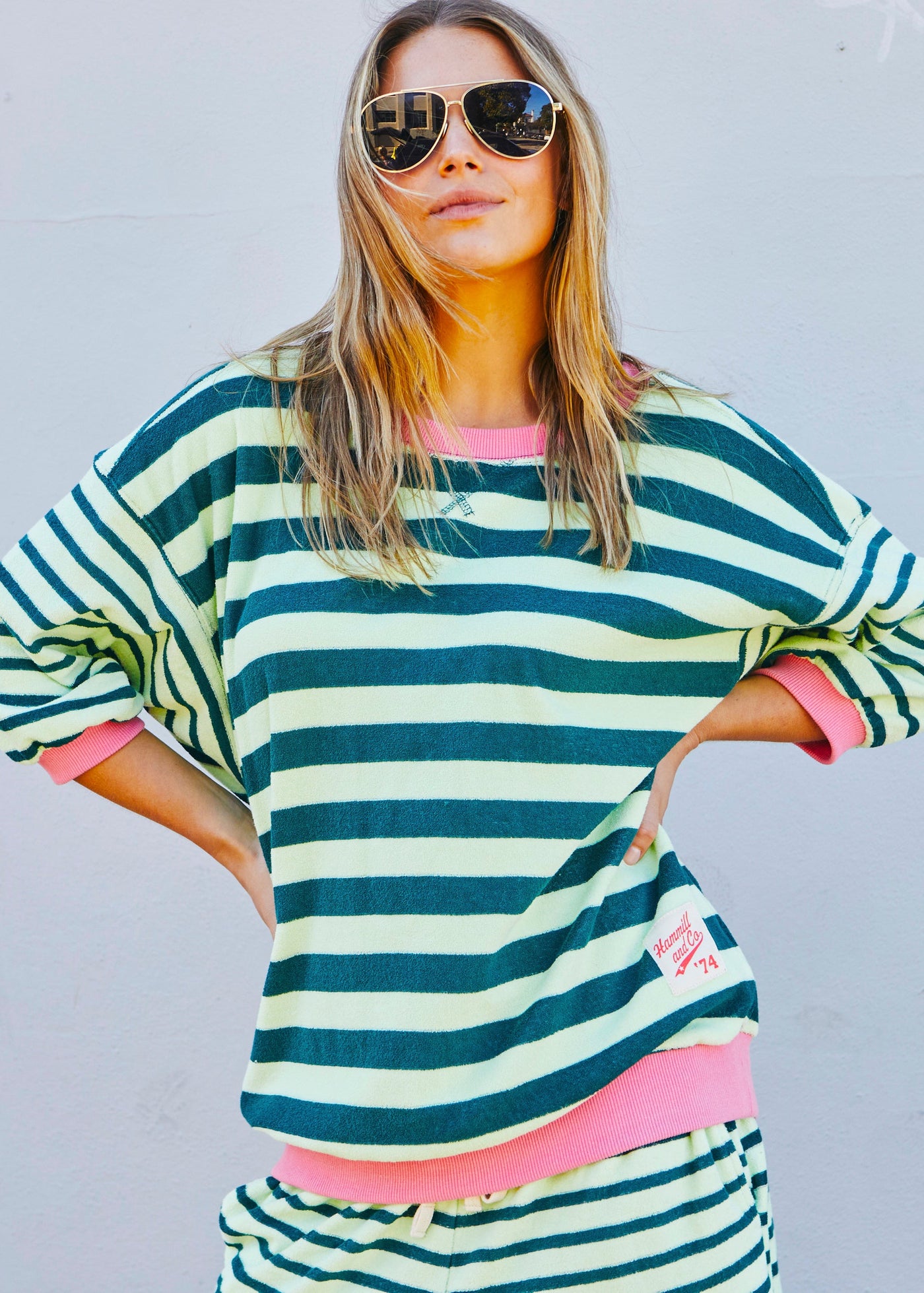 Hammill & Co new 3/4 sleeve sweat is the perfect blend of comfort and effortless style. Designed with a relaxed, easygoing fit and sleeves that finish just below the elbow, it gives you that laid-back sweatshirt feel without the bulk.