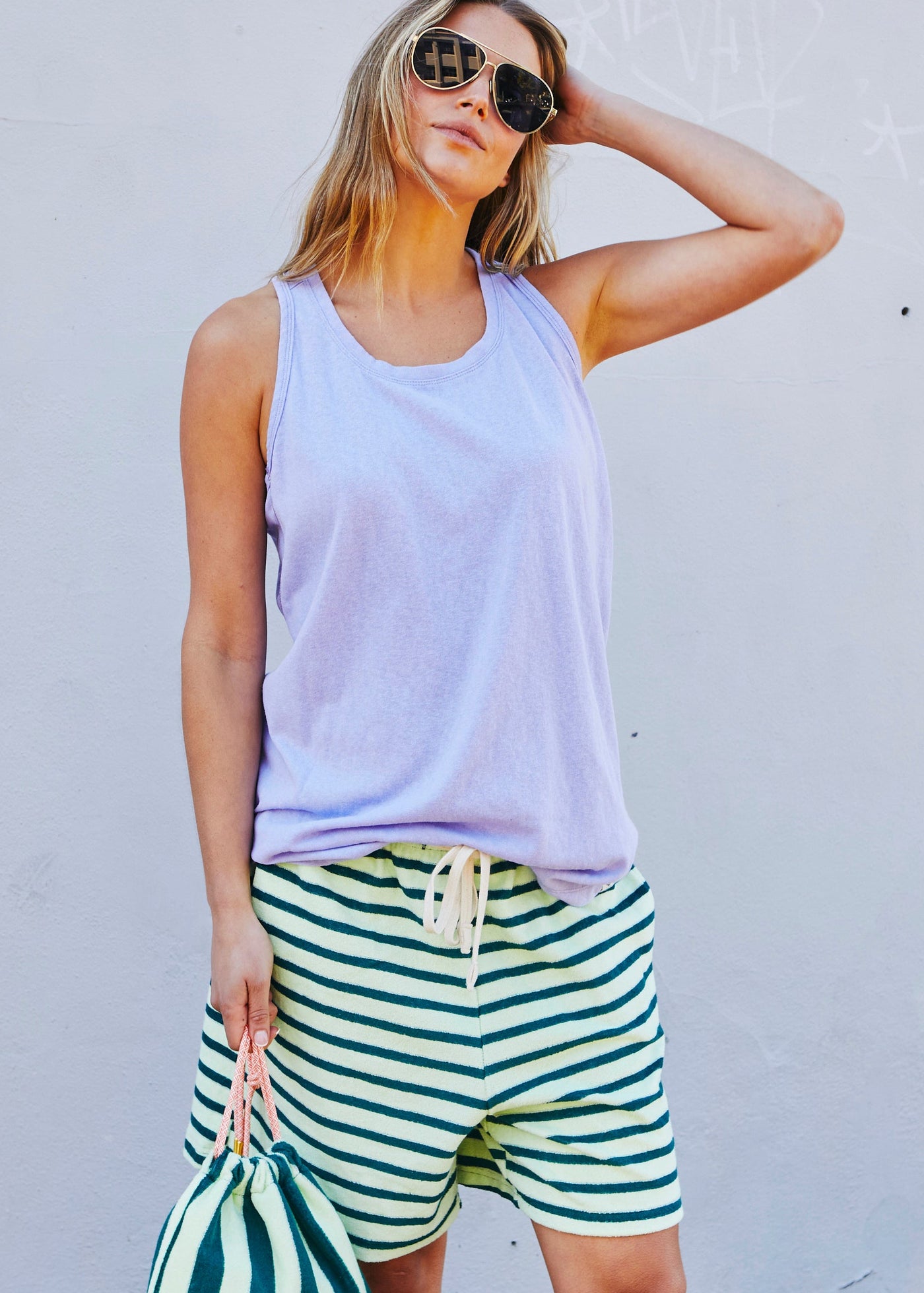 Hammill & Co New summer muscle-back tank in our new summer weight, cotton slub jersey. 