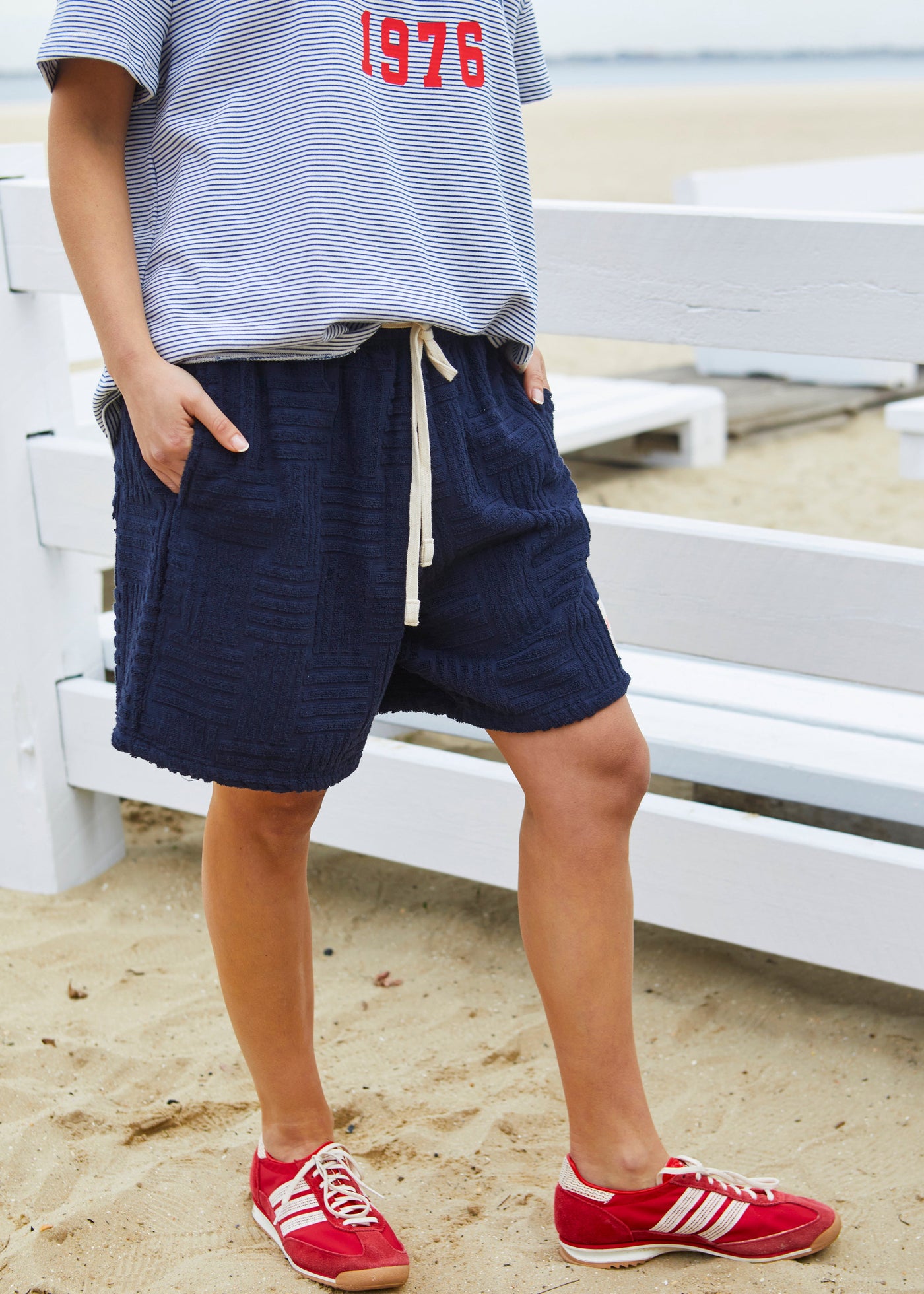 Hammill & Co relaxed fit, comfy elastic waistband, and drawstring tie make them perfect for throwing on after a swim or just cruising around town.
