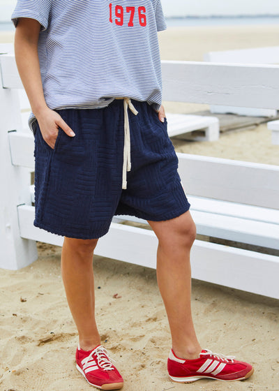 Hammill & Co relaxed fit, comfy elastic waistband, and drawstring tie make them perfect for throwing on after a swim or just cruising around town.