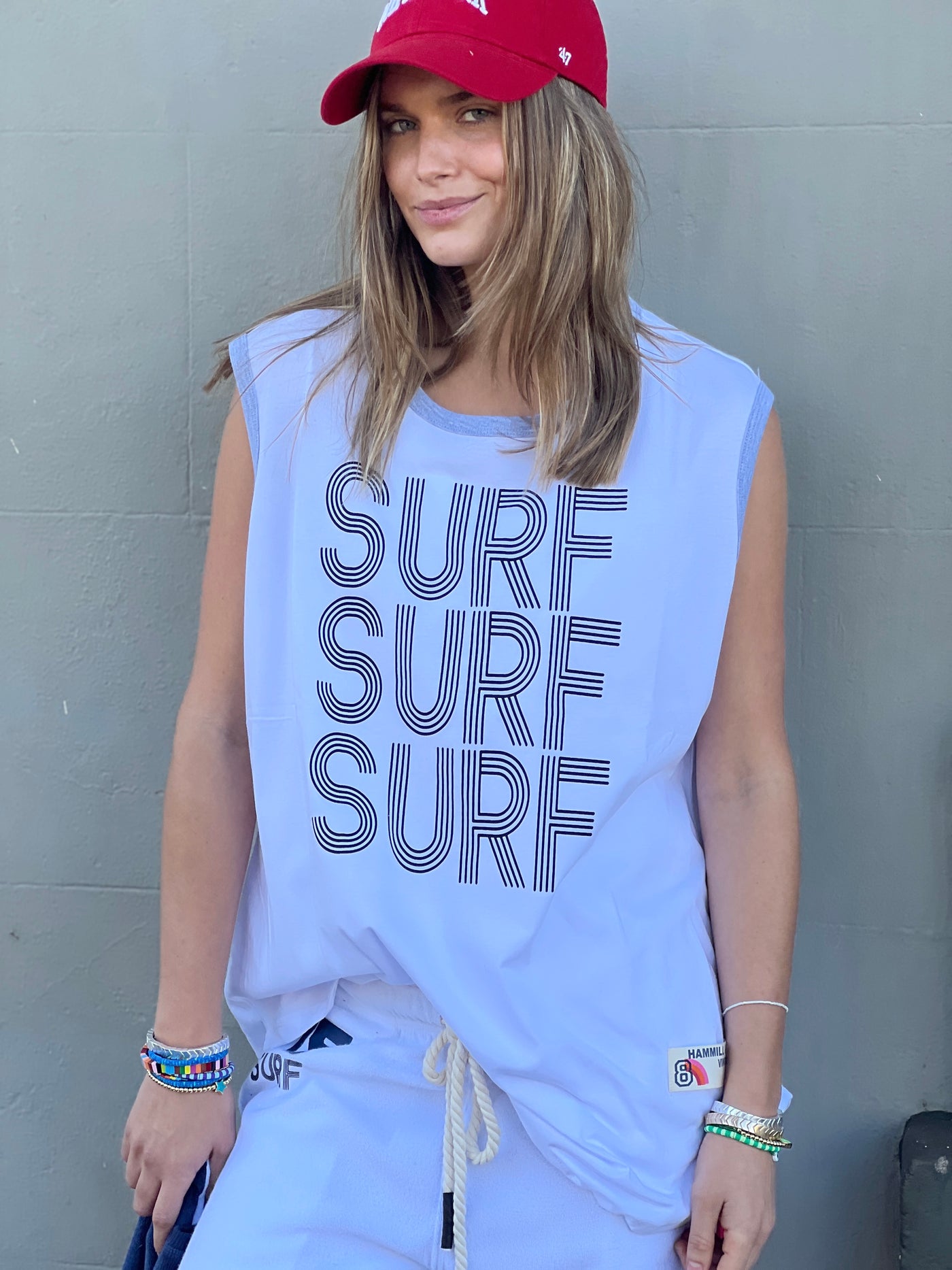SURF SUMMER TANK - WHITE/BLACK - SALE