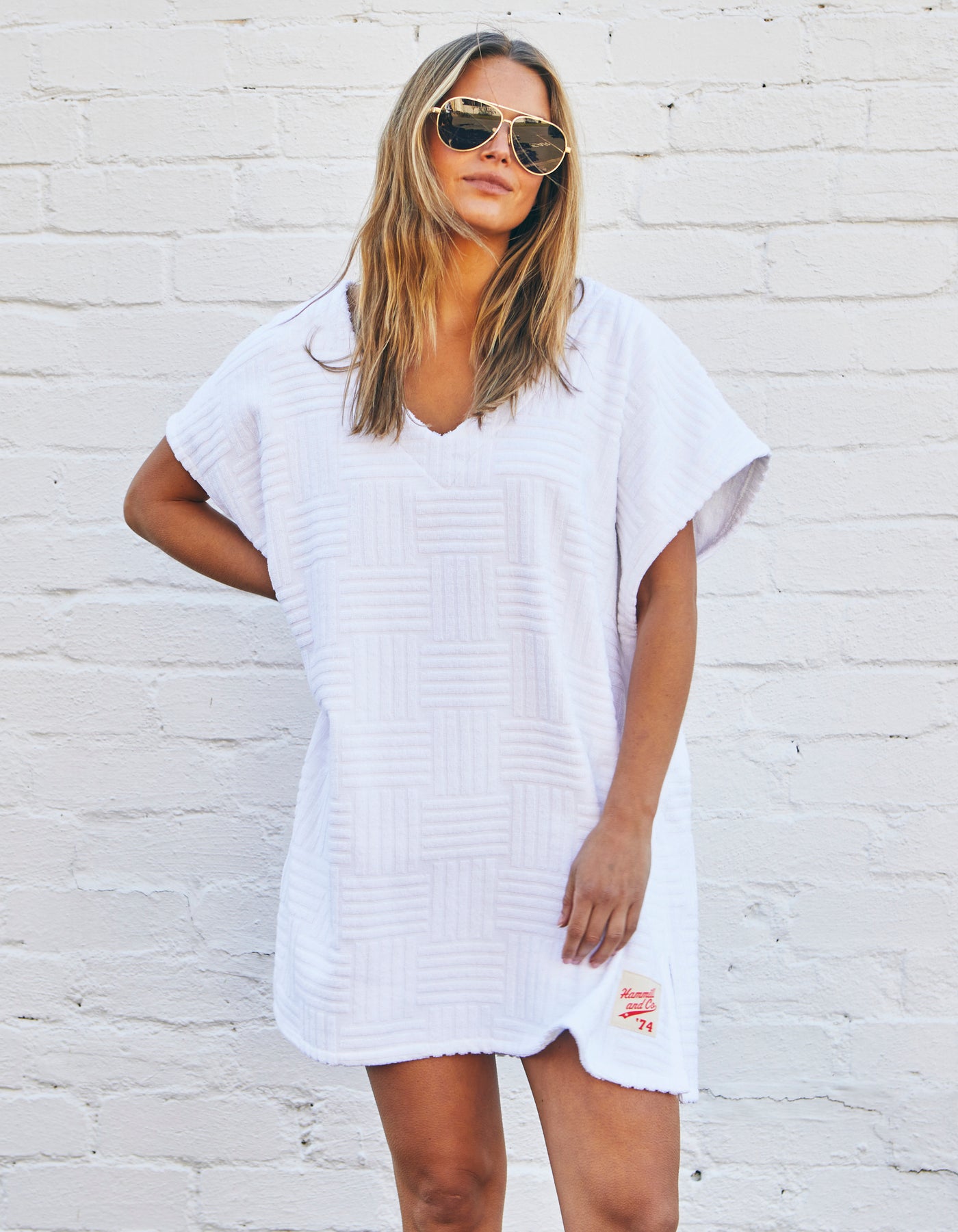 SALT & SUNSHINE TOWELLING COVER-UP - WHITE
