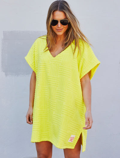 SALT & SUNSHINE TOWELLING COVER-UP - YELLOW - SALE