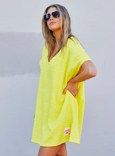 SALT & SUNSHINE TOWELLING COVER-UP - YELLOW - SALE
