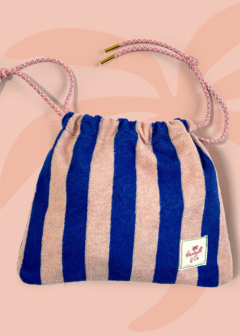 STRIPE DRAWCORD  BAG - ROYAL/MUSK