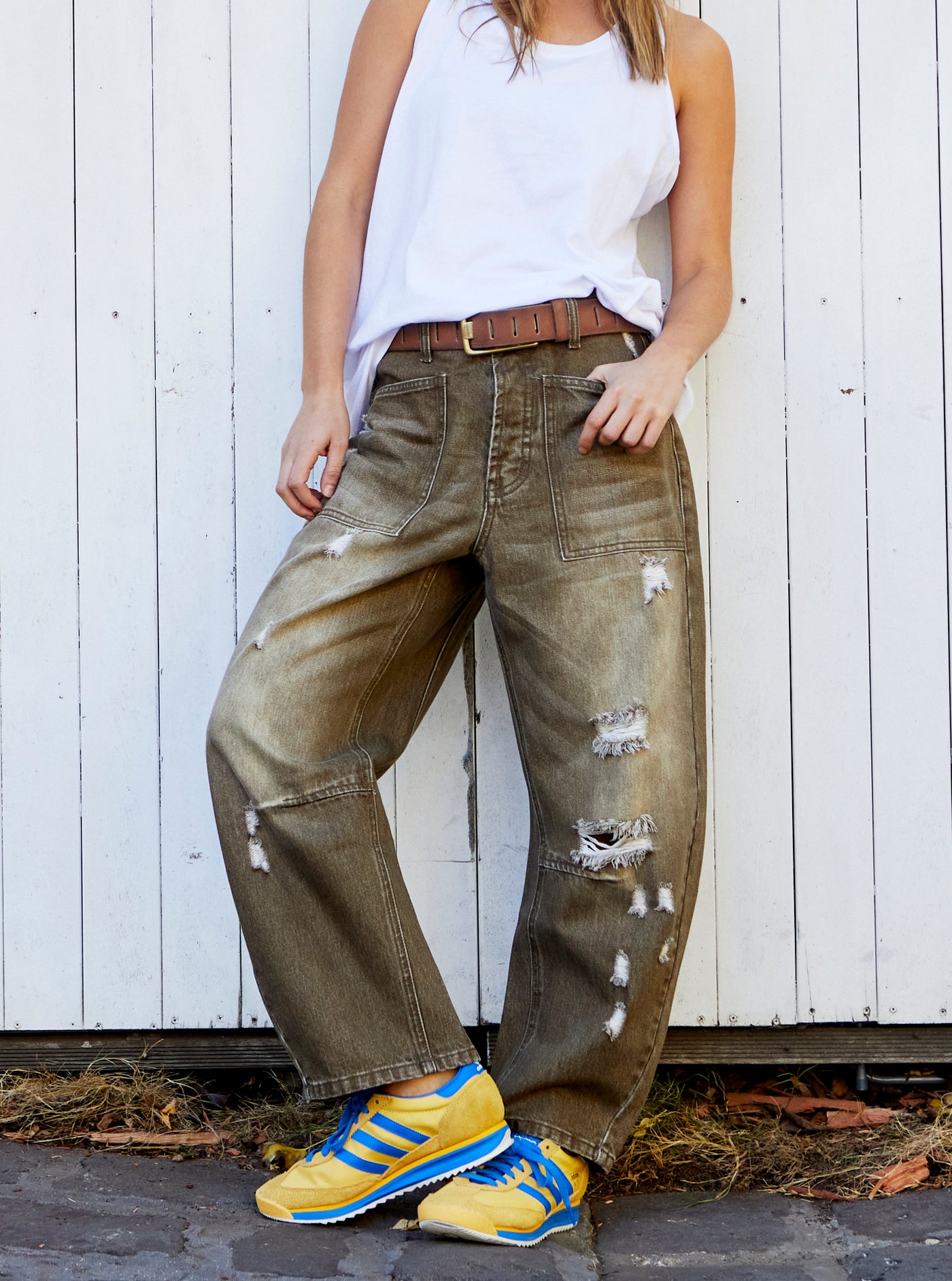 VINTAGE WASH DISTRESSED ARMY JEAN