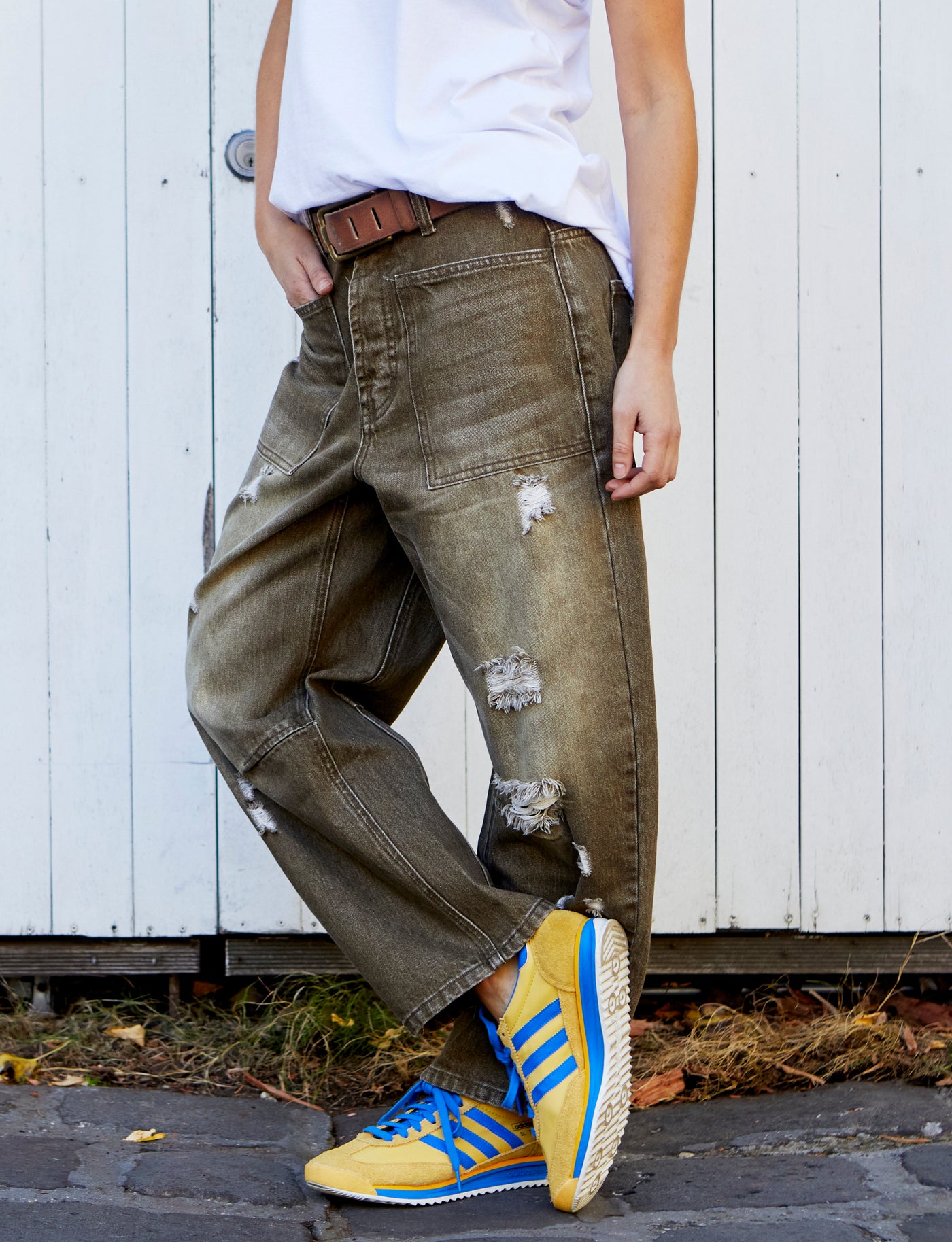 VINTAGE WASH DISTRESSED ARMY JEAN