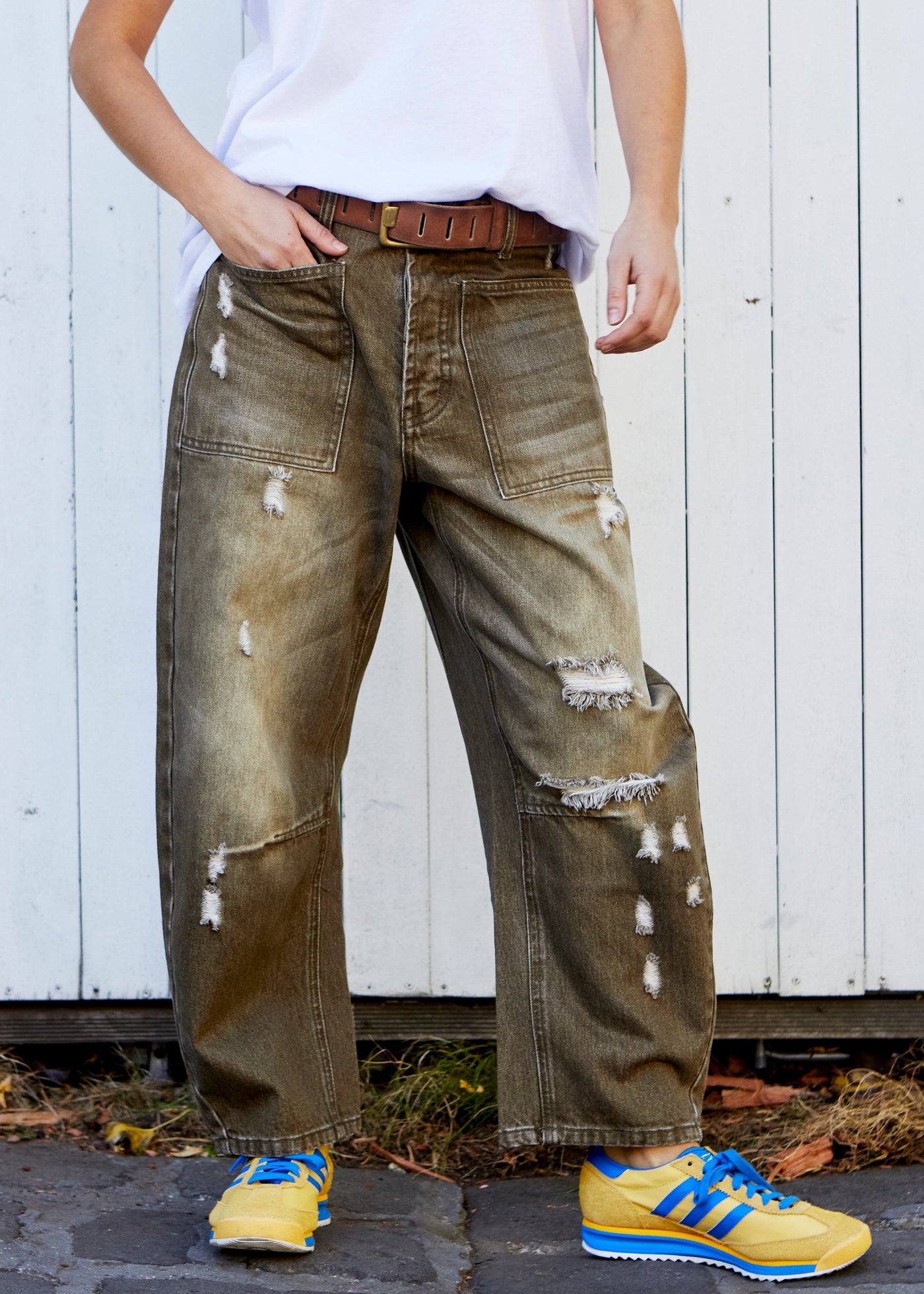 VINTAGE WASH DISTRESSED ARMY JEAN