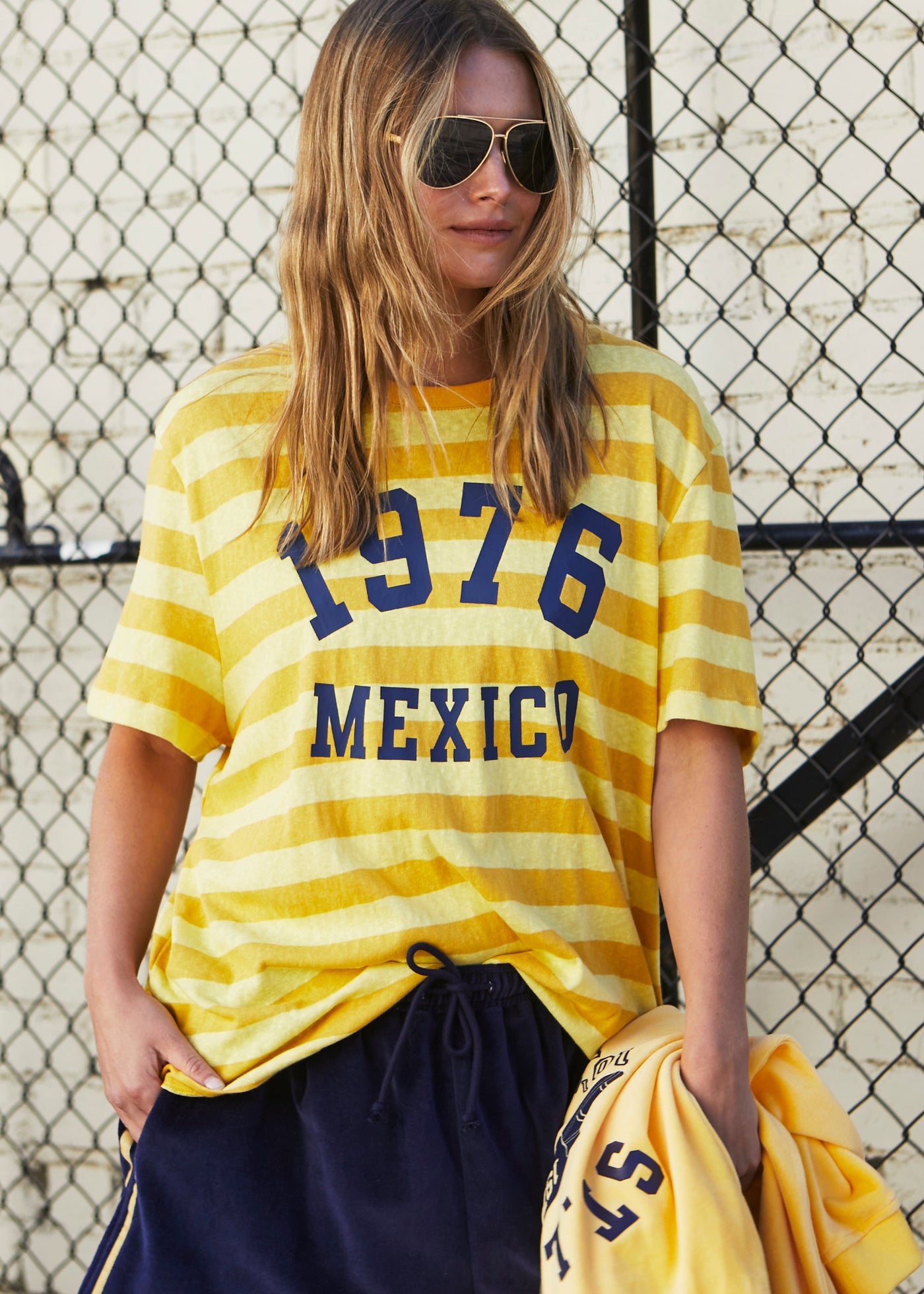 MEXICO 1976 STRIPE TEE - YELLOW STRIPE